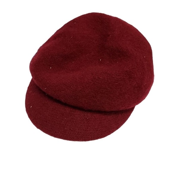 Nine West Womens Hat Cap 70% Wool 30% Polyester Maroon Cranberry New - Picture 2 of 9